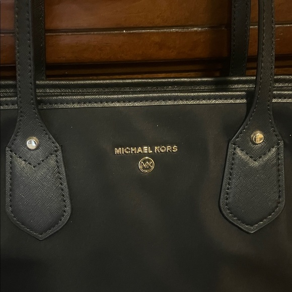 NWOT Michael Kors Black Leather Trim Tote - Picture 2 of 4